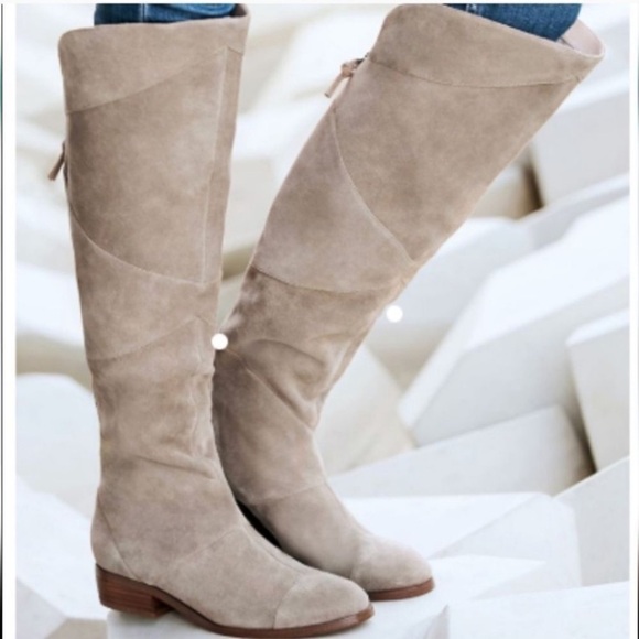 Sole Society Over the knee leather suede Tiff grey winter classic Boots 11M NWOT - Picture 1 of 14